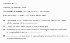 IELTS Reading Sentence Completion example