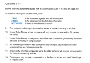 IELTS Reading True False Not Given example