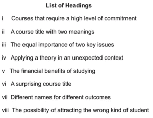 IELTS Reading Matching Headings answer example