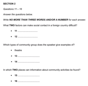 IELTS Reading Short Answer Questions example