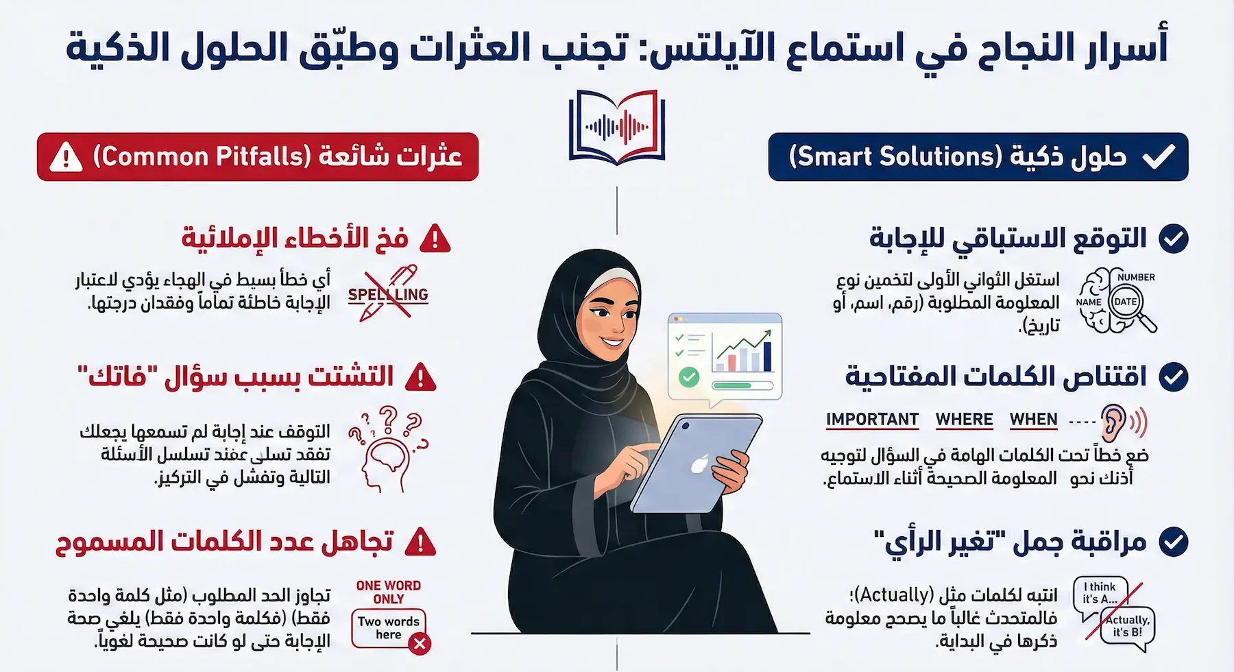 اسرار النجاح في اختبار الاستماع للايلتس