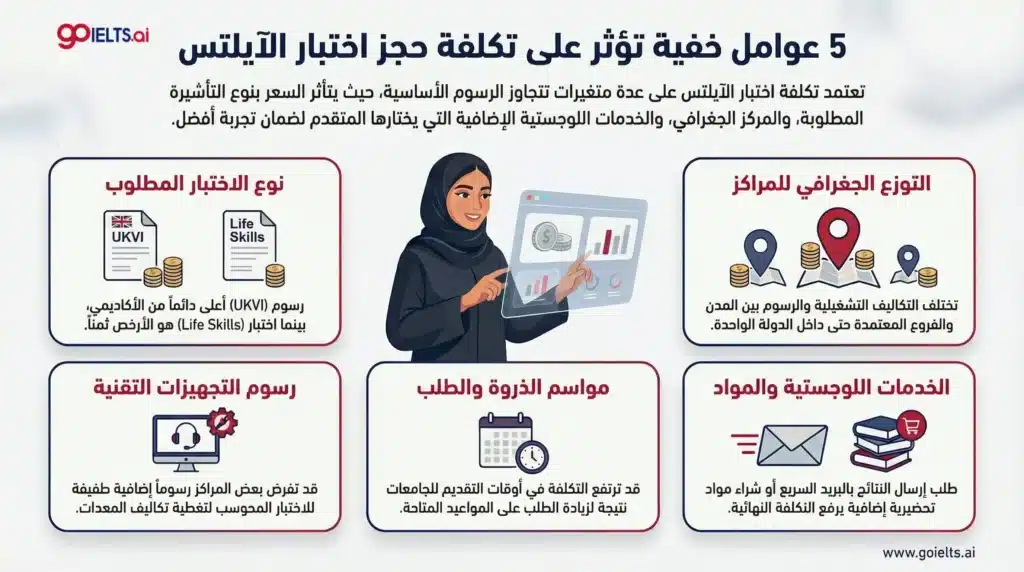 5 عوامل تؤثر على تكلفة حجز اختبار الايلتس