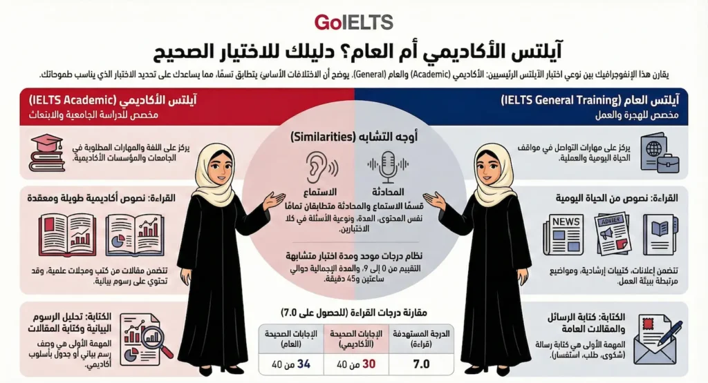 ايلتس الاكاديمي ام العام دليلك للاختيار الصحيح
