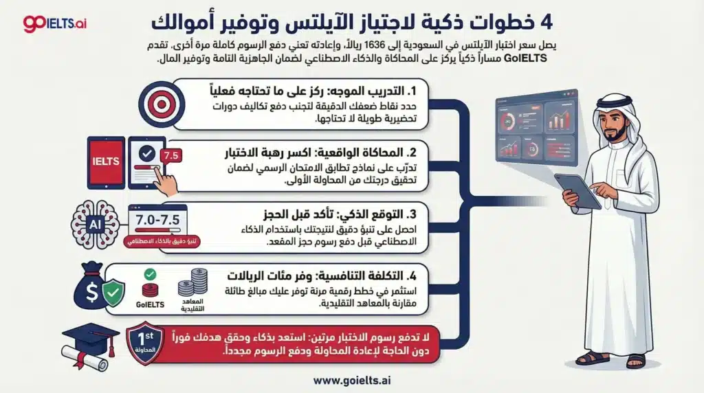 خطوات ذكية لتوفير مصاريف حجز اختبار الايلتس للاعاده