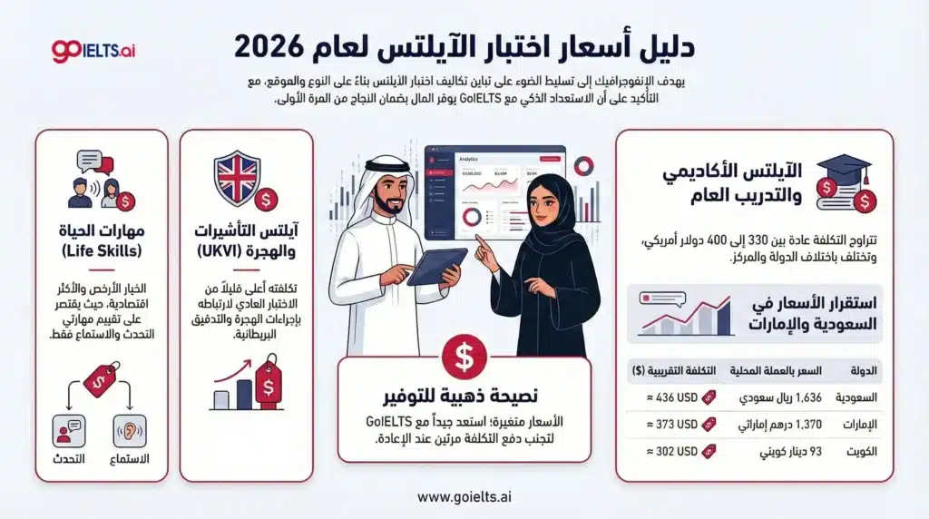 سعر اختبار الايلتس 2026