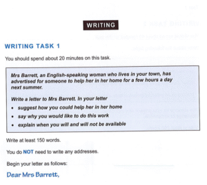 مهمة الكتابة 1 في الآيلتس العام (General Writing Task 1) كتابة رسالة