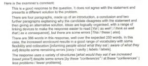 Examiner feedback for an IELTS Writing Task 2 response