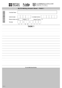 (Task 1 Answer Sheet Sample)