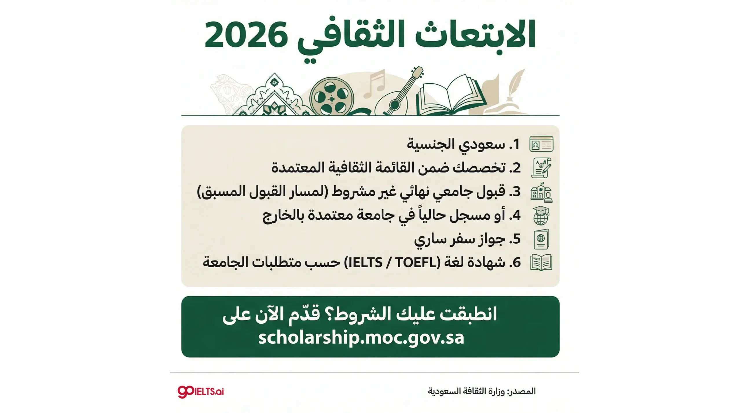 شروط الابتعاث الثقافي محدث 2026