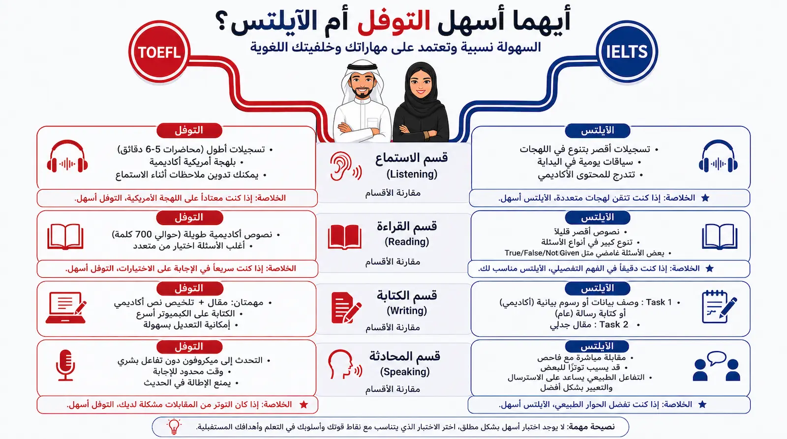 ايهما اسهل الايلتس ام التوفل