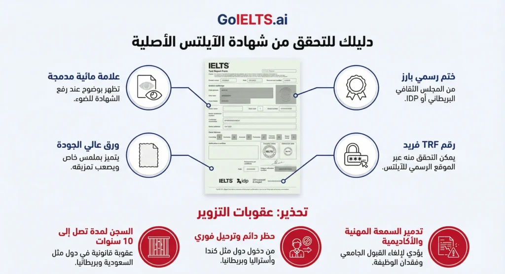 التحقق من شهادة الآيلتس الأصلية