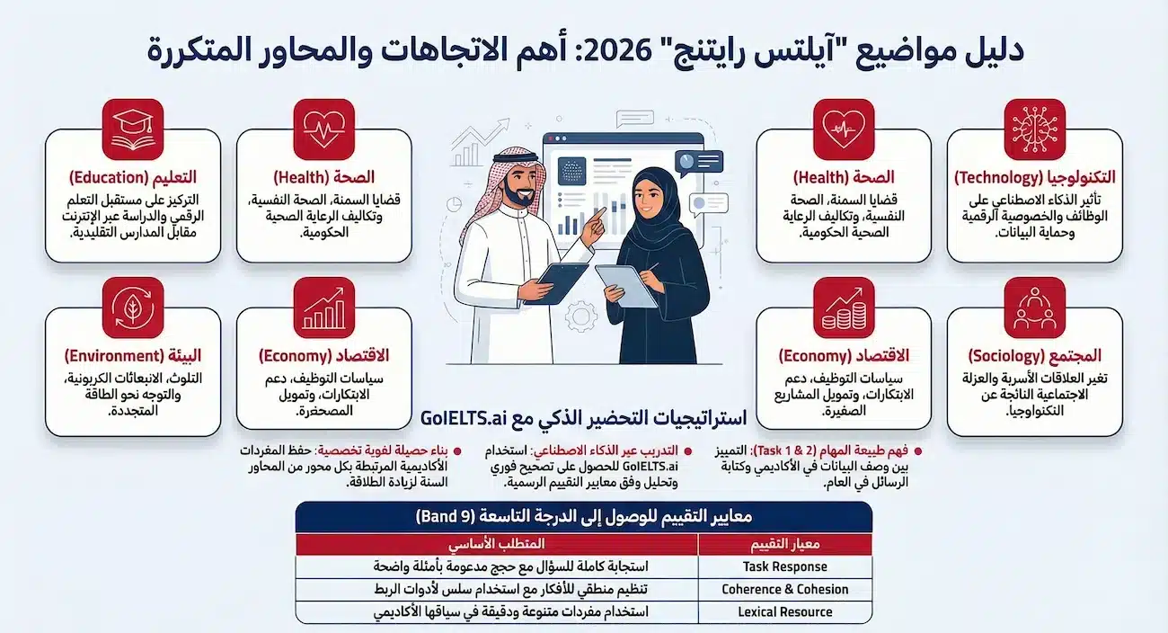 مواضيع الكتابة في الايلتس