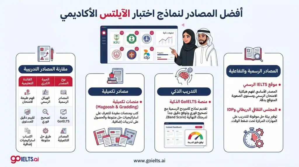 افضل نماذج اختبار الايلتس الاكاديمي