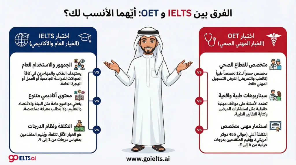 الفرق بين الIELTS و OET