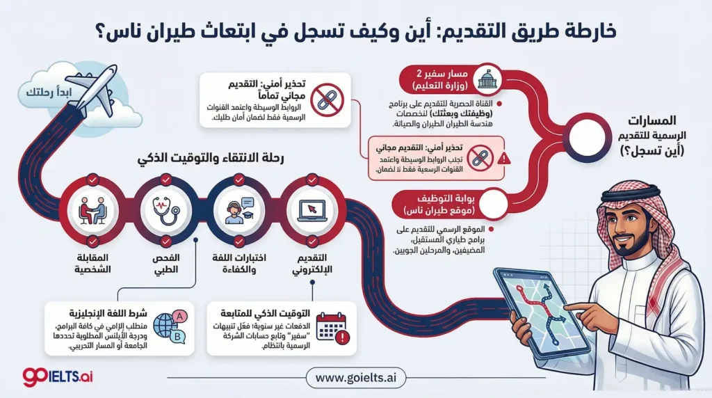 كيفية التسجيل في ابتعاث طيران ناس